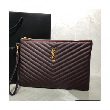 Saint Laurent Women Monogram Matelasse Clutch Bag,30CM 