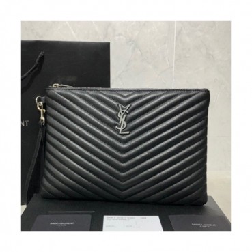 Saint Laurent Women Monogram Matelasse Clutch Bag,30CM 
