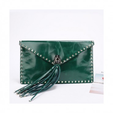 Valentino 2019  Leather Tassel Clutch Bag,28CM 