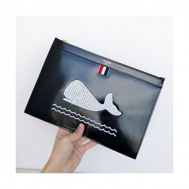 Thom Browne 2019 Leather Clutch Bag ,30/33cm 