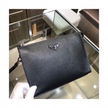 Prada 2019 Saffiano Mens Clutch Bag ,24CM 