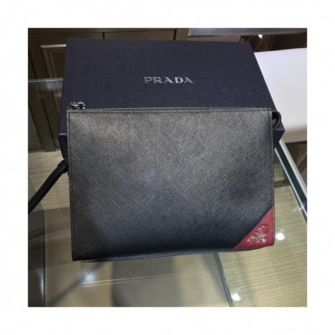 Prada 2019 Saffiano Mens Clutch Bag ,24CM 