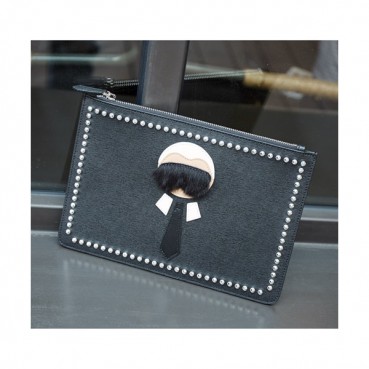 Fendi 2019 Leather Clutch Bag ,29.5CM 