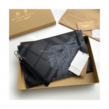 Burberry 2019 Leather Clutch Bag, 30cm 