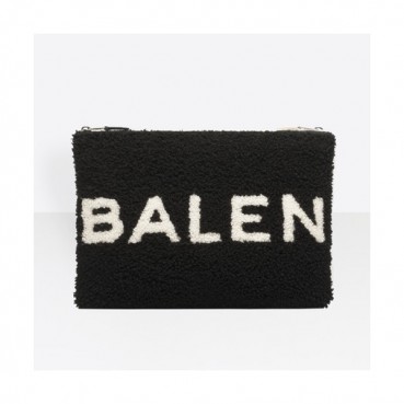 Balenciaga 2019 Lambs Wool Clutch Bag,34CM 