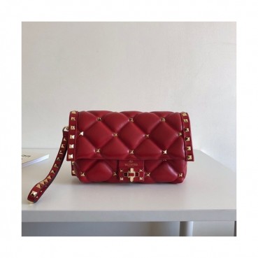 Valentino 2019 Rockstud Leather Mini Clutch Bag,22cm 