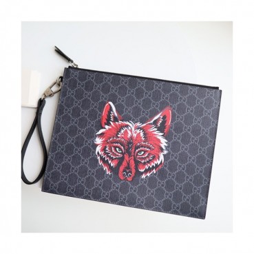 Gucci Supreme Wolf Mens Clutch Bag ,28CM 