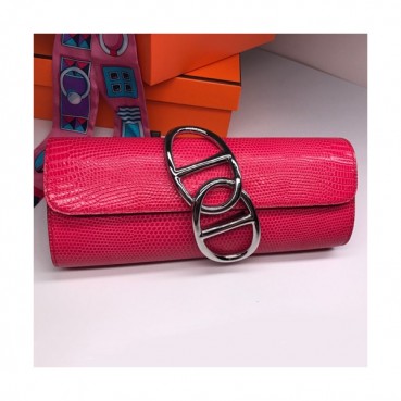 Hermes Egee Lizard Leather Clutch Bag  