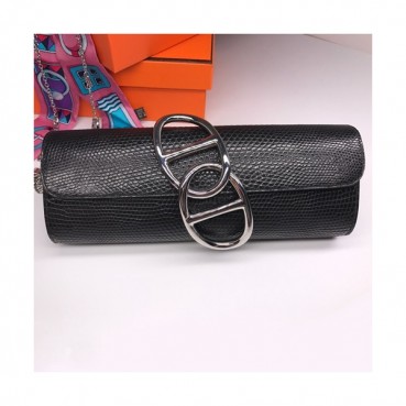 Hermes Egee Lizard Leather Clutch Bag  