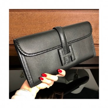 Hermes Jige Swift & Lizard Leather Clutch Bag ,29cm 
