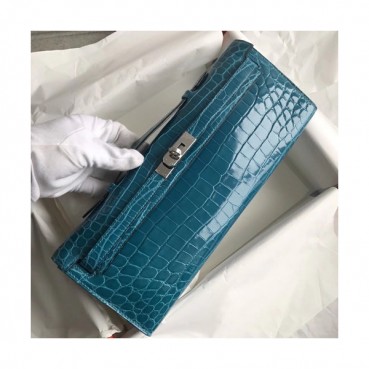 Hermes Kelly Cut Crocodile Leather Clutch Bag ,31cm 