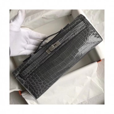 Hermes Kelly Cut Crocodile Leather Clutch Bag ,31cm 