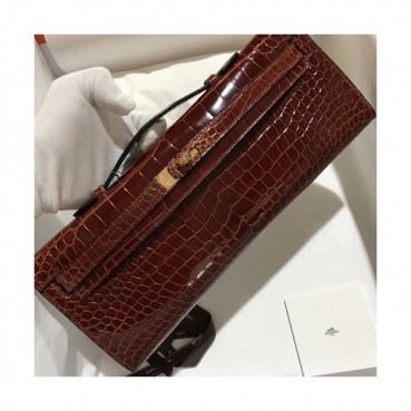 Hermes Kelly Cut Crocodile Leather Clutch Bag ,31cm 