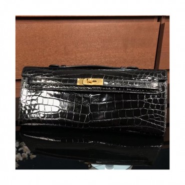 Hermes Kelly Cut Crocodile Leather Clutch Bag ,31cm 