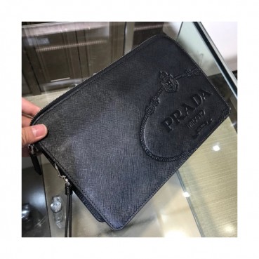 Prada 2019 Saffiano Mens Clutch Bag ,26.5CM 