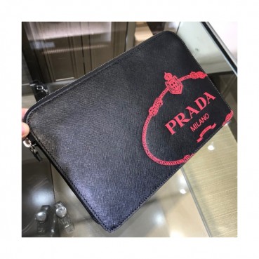 Prada 2019 Saffiano Mens Clutch Bag ,26.5CM 