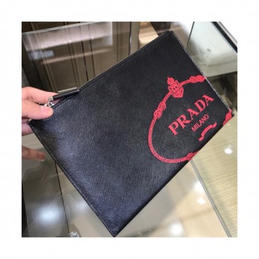 Prada Saffiano Mens Clutch Bag ,28CM 