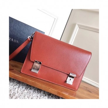 Prada 2018 Saffiano Mens Clutch Bag ,25.5CM 