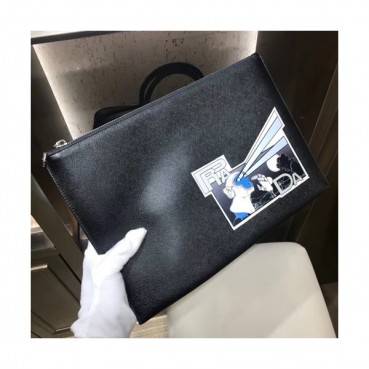 Prada Mens Saffiano Clutch Bag ,36CM 