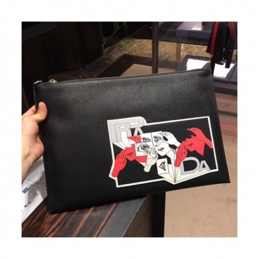 Prada Mens Saffiano Clutch Bag ,36CM 