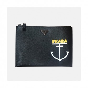 Prada 2019 Saffiano Mens Clutch Bag ,28CM 