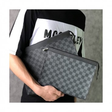 Louis Vuitton Pochette Voyage Monogram Eclipse Clutch Bag,26/33cm 