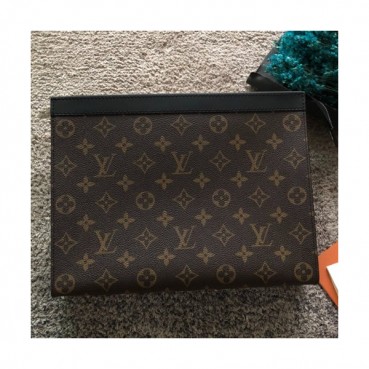 Louis Vuitton Pochette Voyage Monogram Eclipse Clutch Bag,26/33cm 