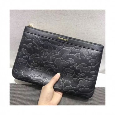 Versace 2018 Leather Clutch Bag,28CM 