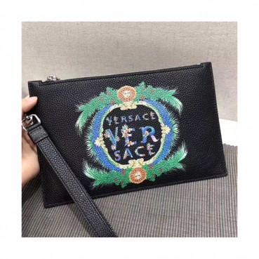 Versace 2018 Leather Clutch Bag,26CM 