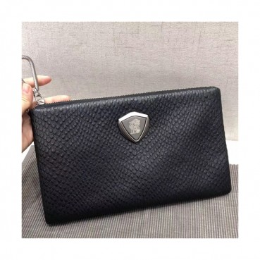 Balmain Leather Clutch Bag , 28cm 