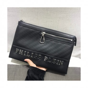 Philipp Plein 2018 Leather Clutch Bag,29cm 