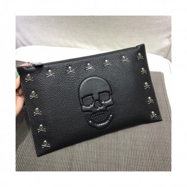 Philipp Plein 2018 Leather Clutch Bag,29cm 