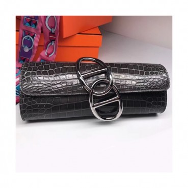 Hermes Egee Crocodile Leather Clutch Bag  