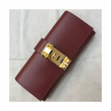 Hermes Medor Box Leather Clutch Bag ,29cm 