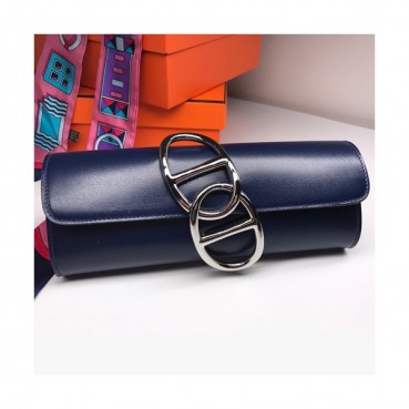 Hermes Egee Box Leather Clutch Bag  