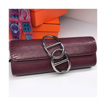 Hermes Egee Lizard Leather Clutch Bag  