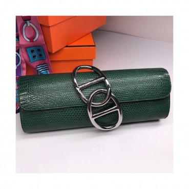 Hermes Egee Lizard Leather Clutch Bag  