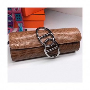 Hermes Egee Crocodile Leather Clutch Bag  