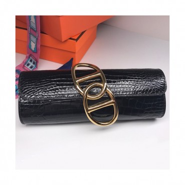 Hermes Egee Crocodile Leather Clutch Bag  