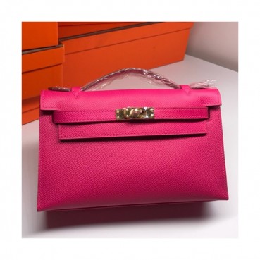 Hermes Mini Kelly Epsom Leather Tote Bag / Clutch Bag,22cm 