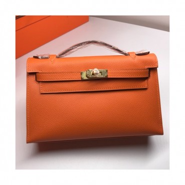 Hermes Mini Kelly Epsom Leather Tote Bag / Clutch Bag,22cm 