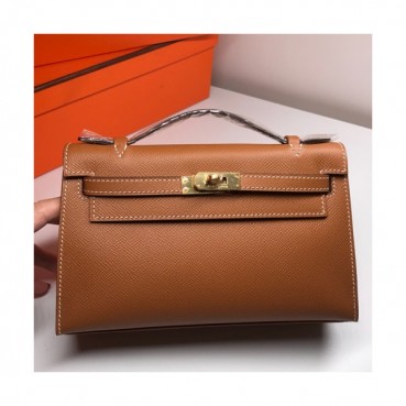 Hermes Mini Kelly Epsom Leather Tote Bag / Clutch Bag,22cm 