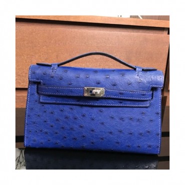Hermes Mini Kelly Ostrich Leather Tote Bag / Clutch Bag,22cm 