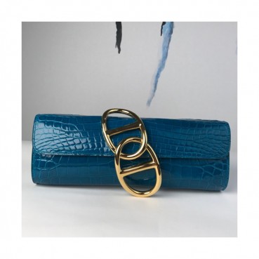 Hermes Egee Crocodile Leather Clutch Bag  