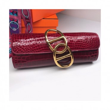 Hermes Egee Crocodile Leather Clutch Bag  