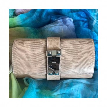 Hermes Medor Lizard Leather Clutch Bag ,23cm 