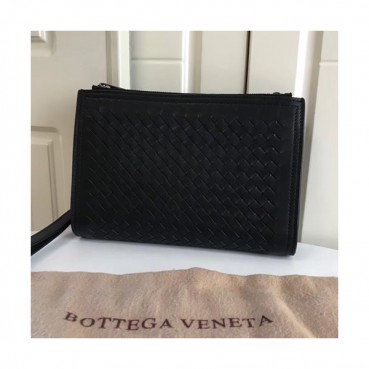 Bottega Veneta Leather Black Clutch Bag,22cm 