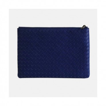 Bottega Veneta Leather Blue Clutch Bag,30cm 