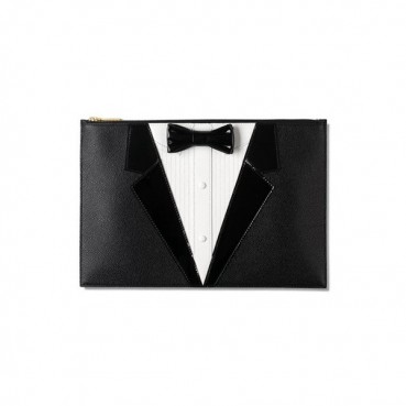 Thom Browne Leather Smoking Suit Clutch Bag ,30/33cm 