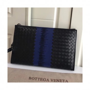 Bottega Veneta Leather Black Clutch Bag,34cm 
